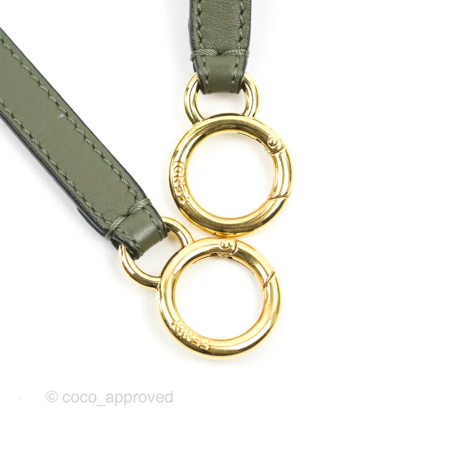 Fendi Mini Peekaboo Pocket Bag Olive Green Gold Hardware