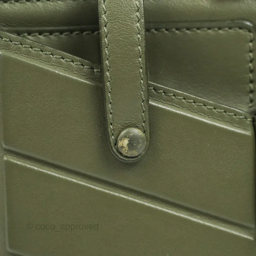 Fendi Mini Peekaboo Pocket Bag Olive Green Gold Hardware