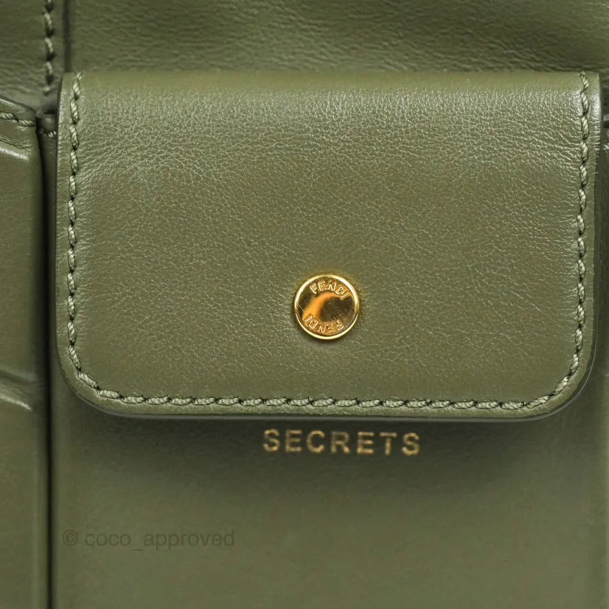 Fendi Mini Peekaboo Pocket Bag Olive Green Gold Hardware