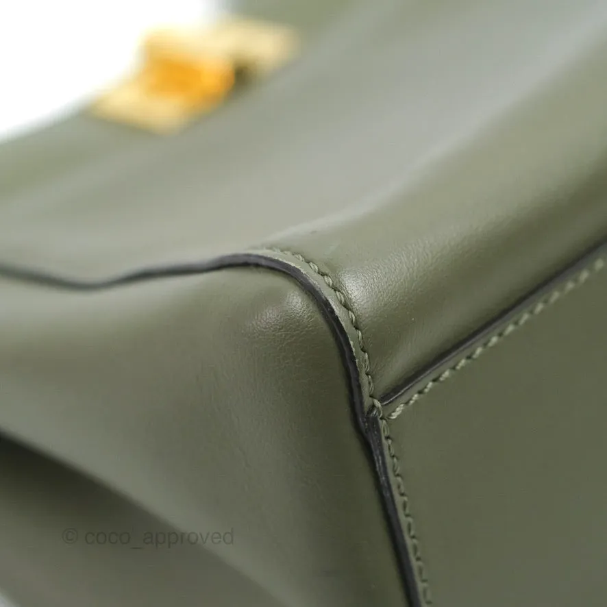 Fendi Mini Peekaboo Pocket Bag Olive Green Gold Hardware