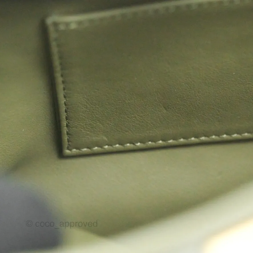 Fendi Mini Peekaboo Pocket Bag Olive Green Gold Hardware