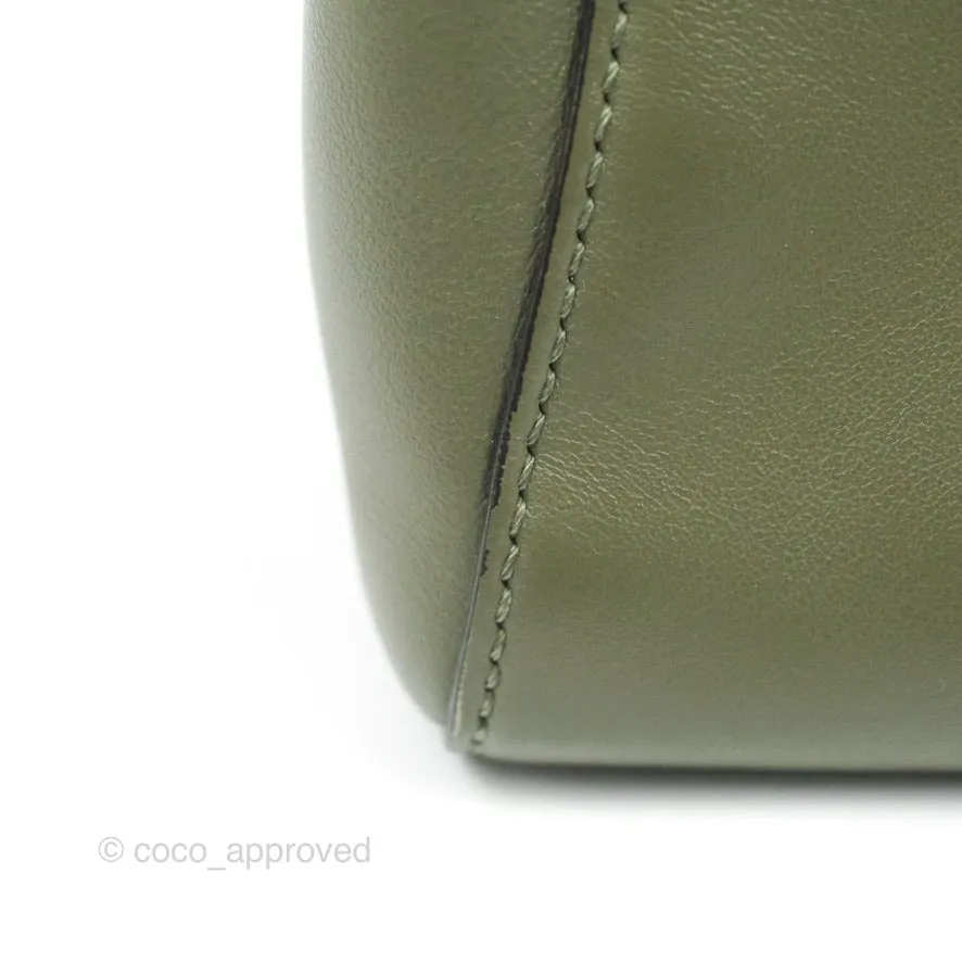 Fendi Mini Peekaboo Pocket Bag Olive Green Gold Hardware