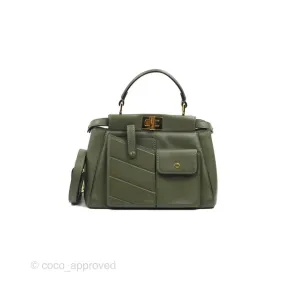 Fendi Mini Peekaboo Pocket Bag Olive Green Gold Hardware