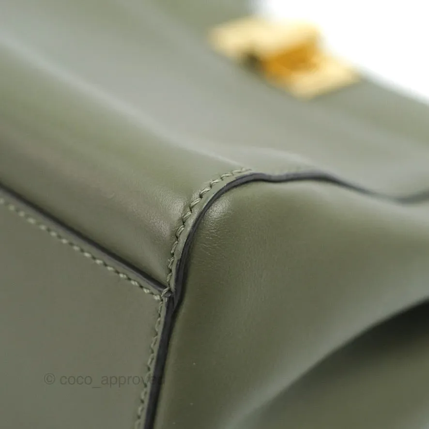 Fendi Mini Peekaboo Pocket Bag Olive Green Gold Hardware