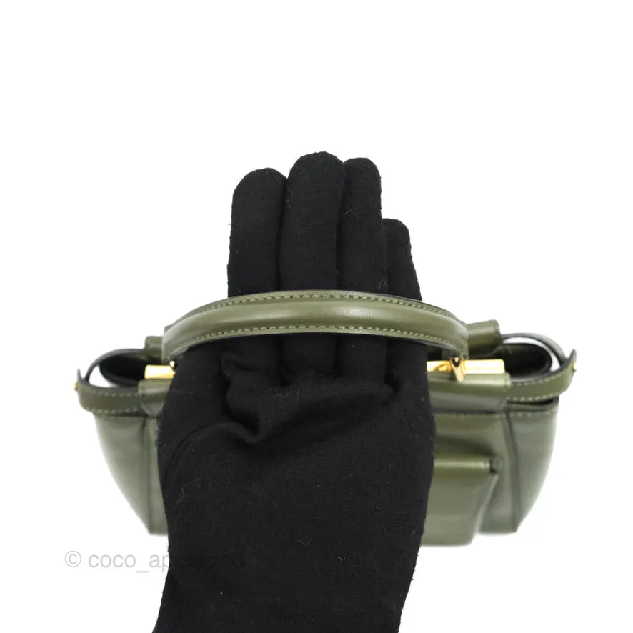Fendi Mini Peekaboo Pocket Bag Olive Green Gold Hardware