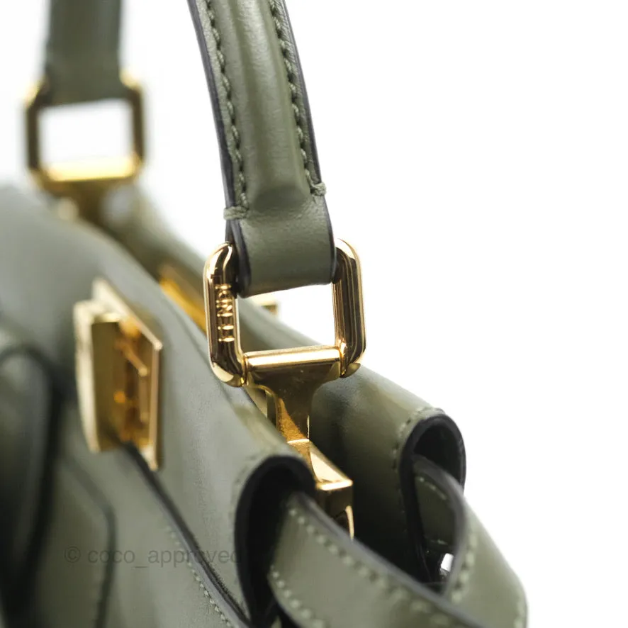 Fendi Mini Peekaboo Pocket Bag Olive Green Gold Hardware