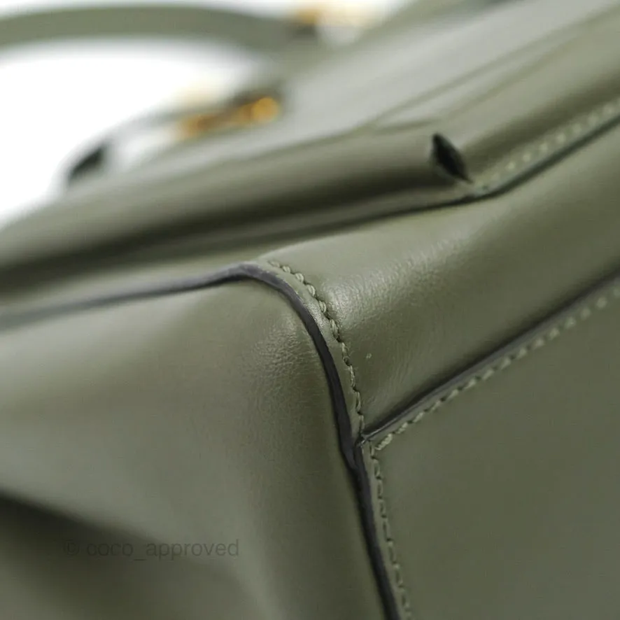 Fendi Mini Peekaboo Pocket Bag Olive Green Gold Hardware