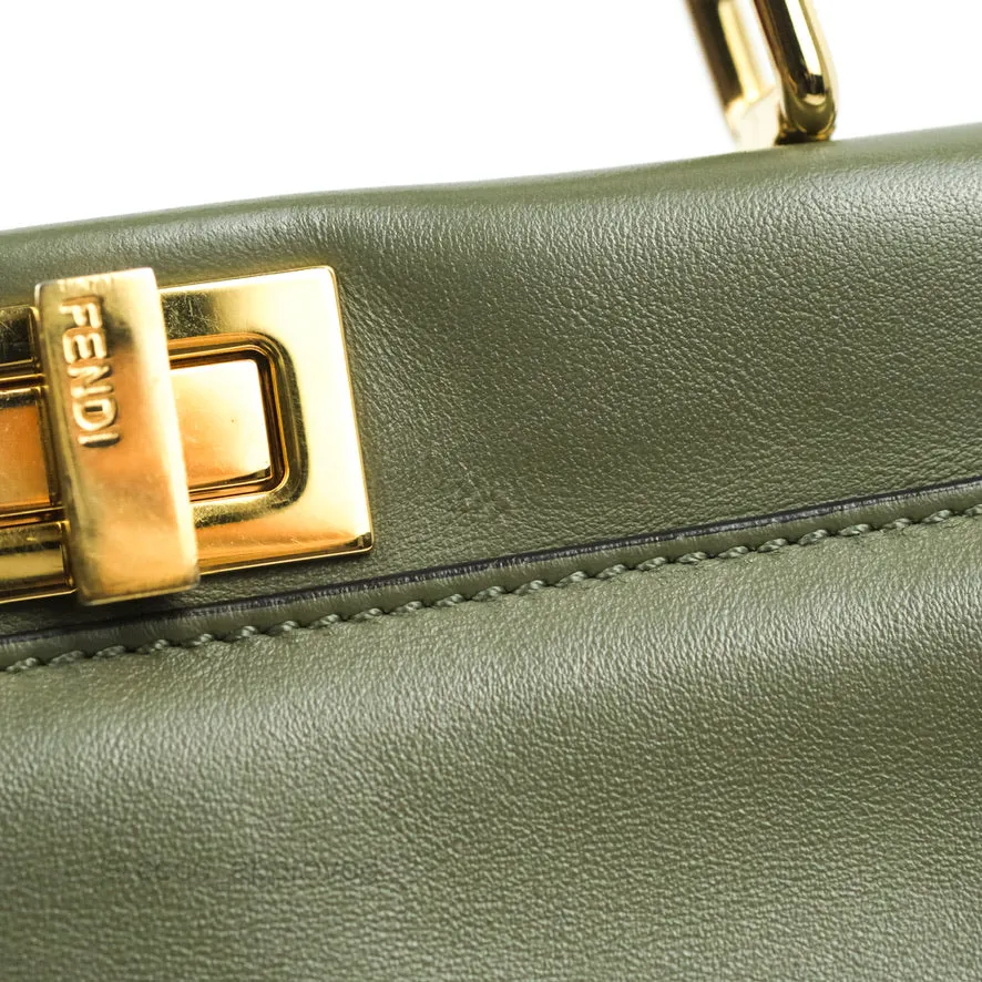 Fendi Mini Peekaboo Pocket Bag Olive Green Gold Hardware