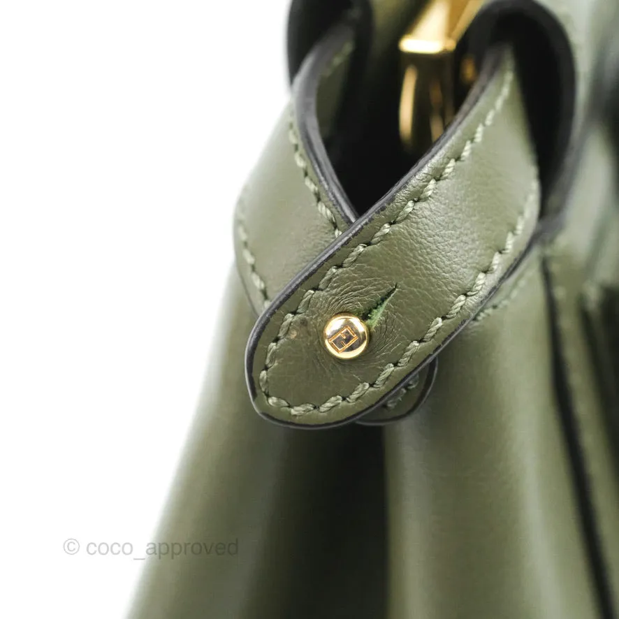 Fendi Mini Peekaboo Pocket Bag Olive Green Gold Hardware