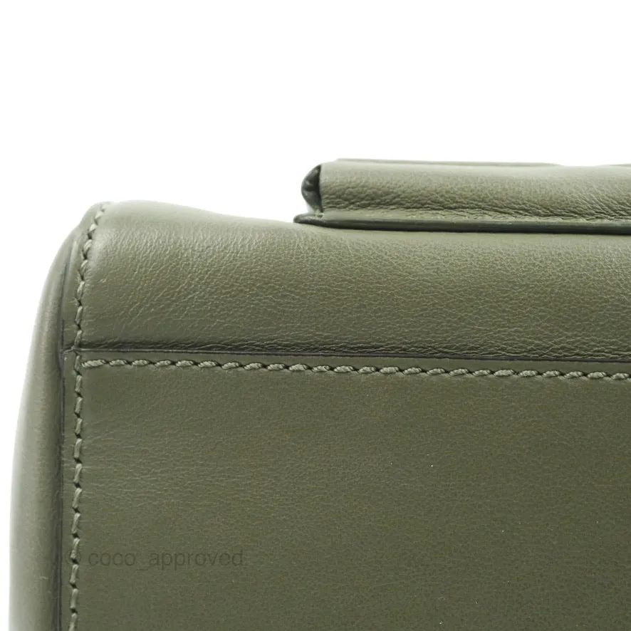 Fendi Mini Peekaboo Pocket Bag Olive Green Gold Hardware