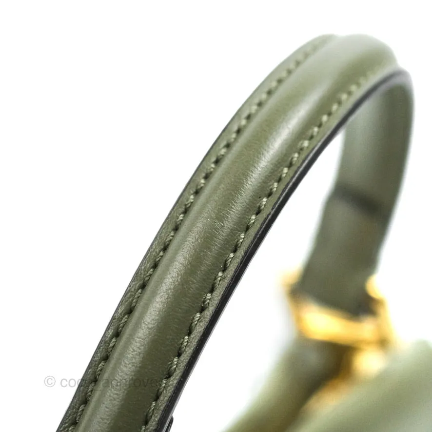 Fendi Mini Peekaboo Pocket Bag Olive Green Gold Hardware