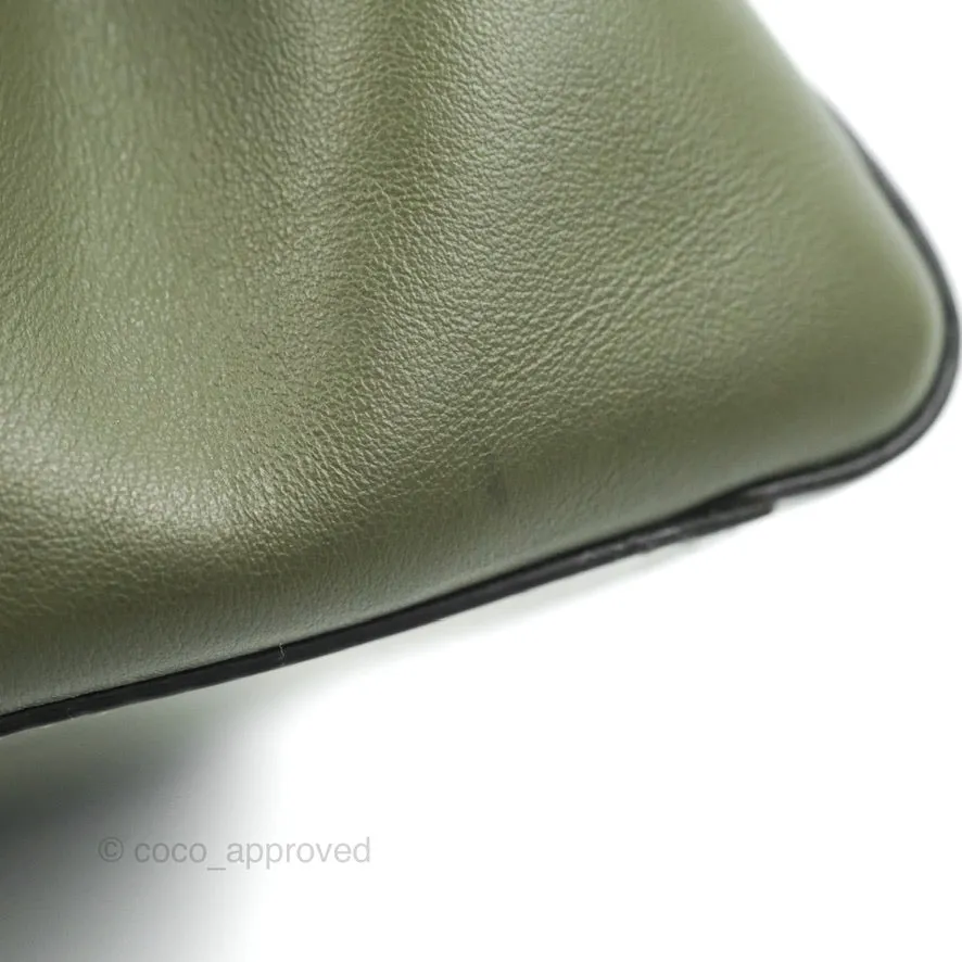 Fendi Mini Peekaboo Pocket Bag Olive Green Gold Hardware