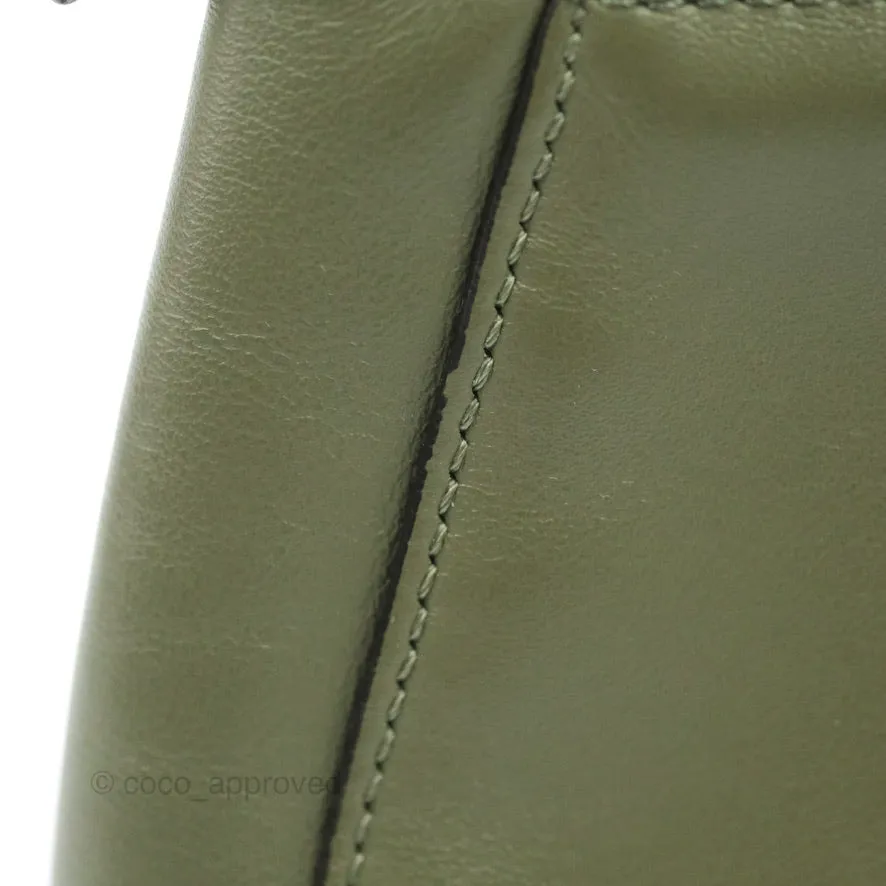 Fendi Mini Peekaboo Pocket Bag Olive Green Gold Hardware