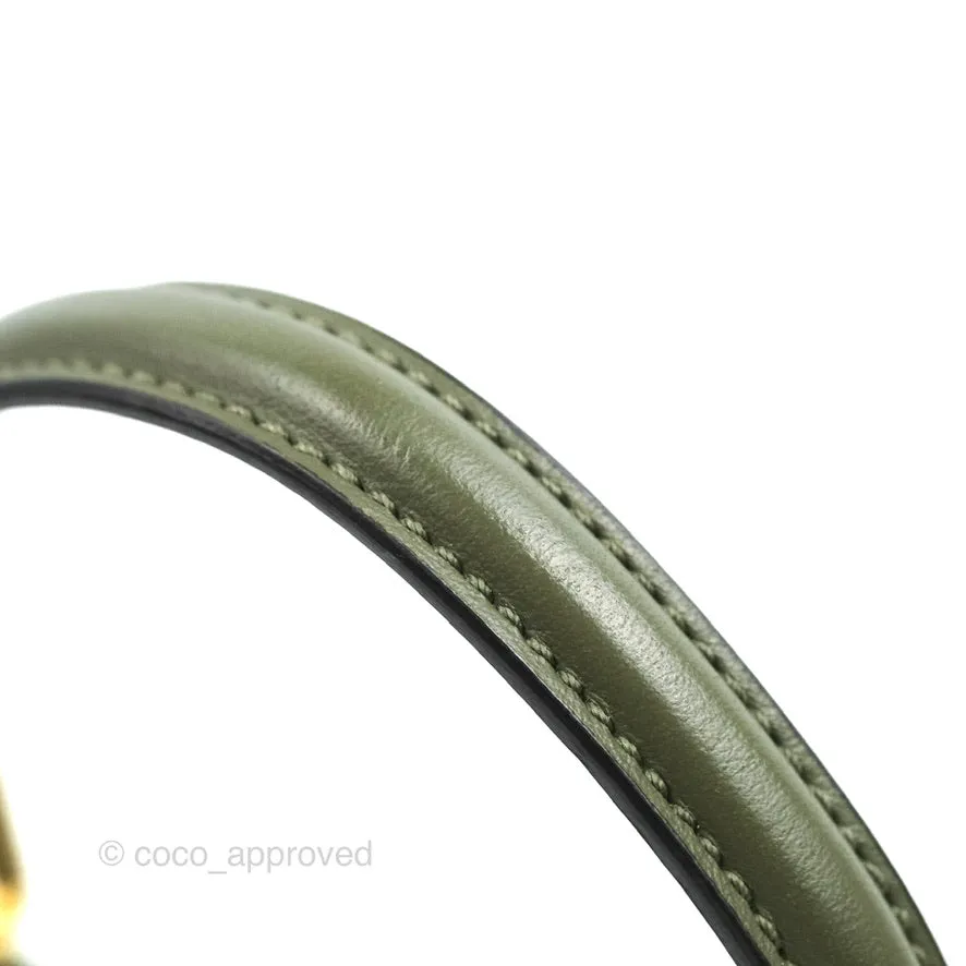 Fendi Mini Peekaboo Pocket Bag Olive Green Gold Hardware