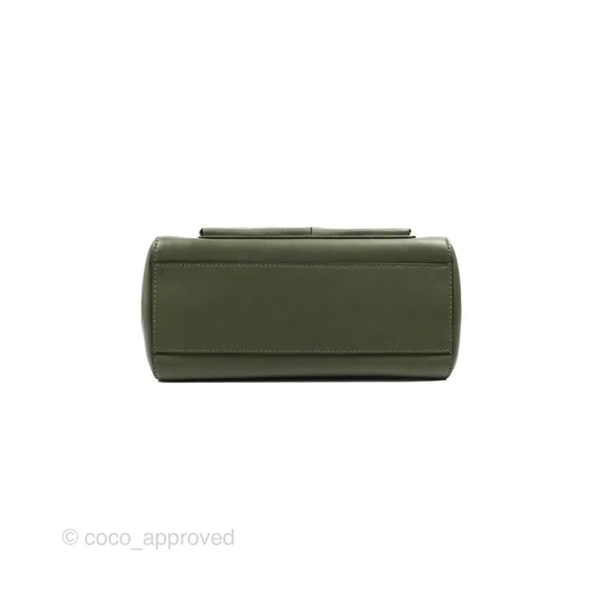 Fendi Mini Peekaboo Pocket Bag Olive Green Gold Hardware