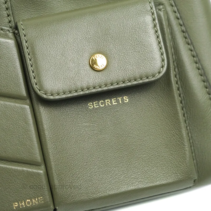 Fendi Mini Peekaboo Pocket Bag Olive Green Gold Hardware