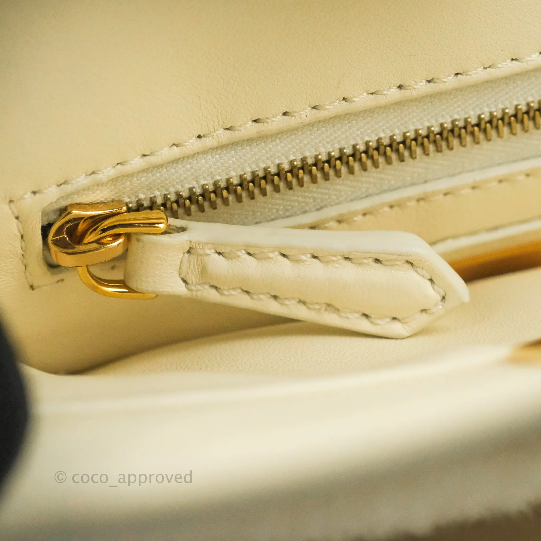 Fendi Mini Peekaboo Shearling Bag White Gold Harware