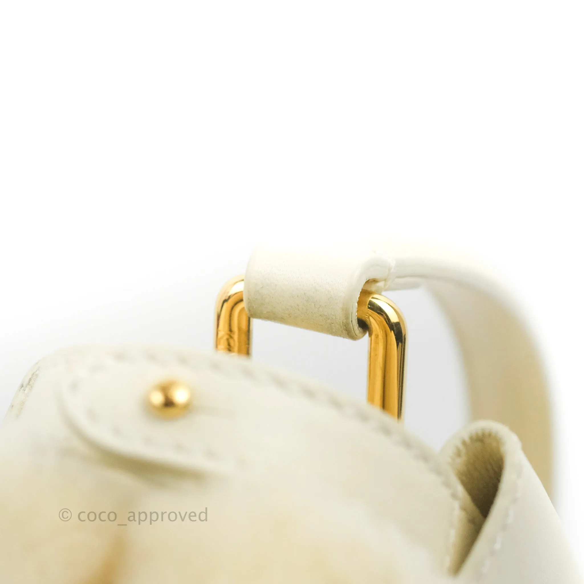 Fendi Mini Peekaboo Shearling Bag White Gold Harware