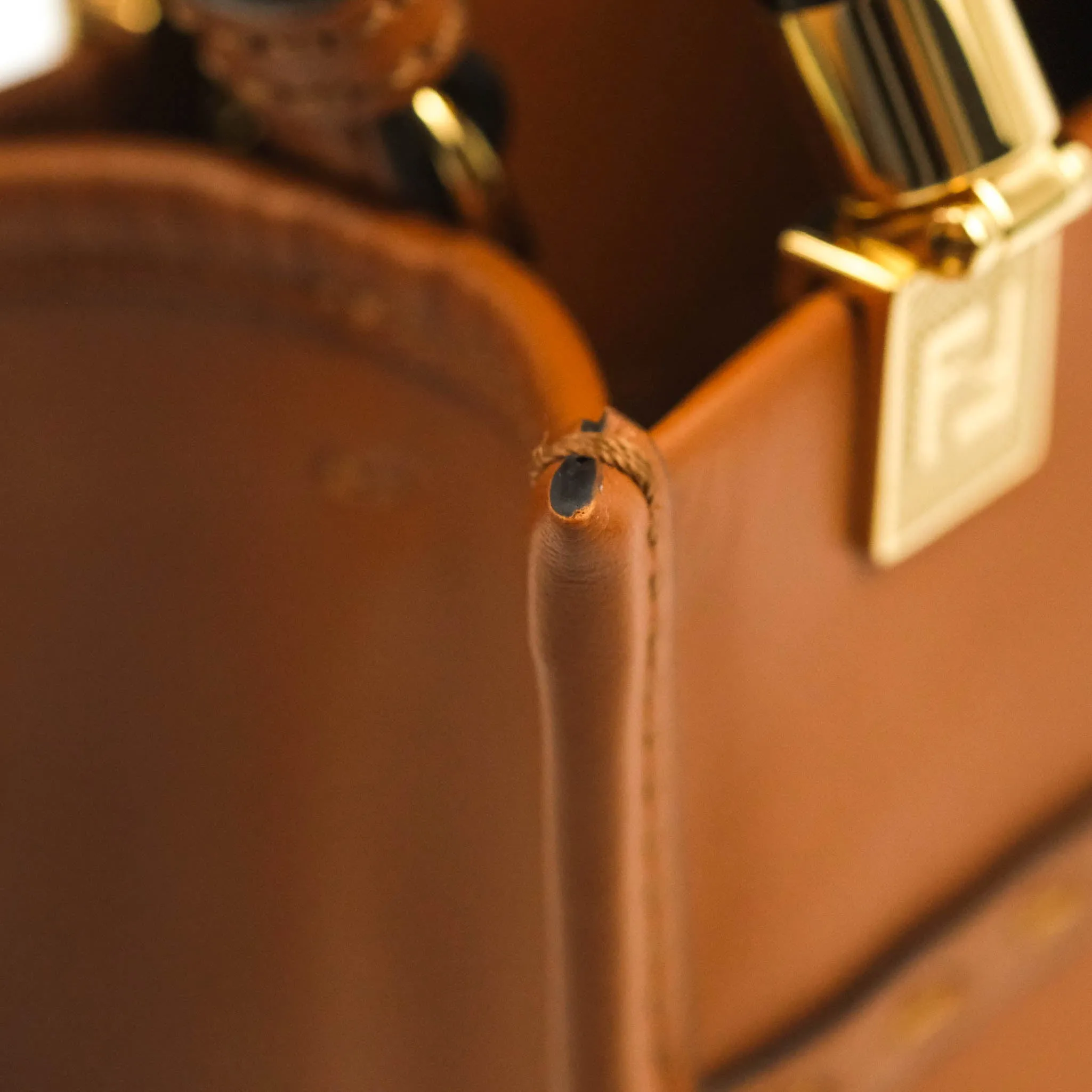 Fendi Mini Sunshine Shopper Bag Brown Tortoiseshell-effect Handle