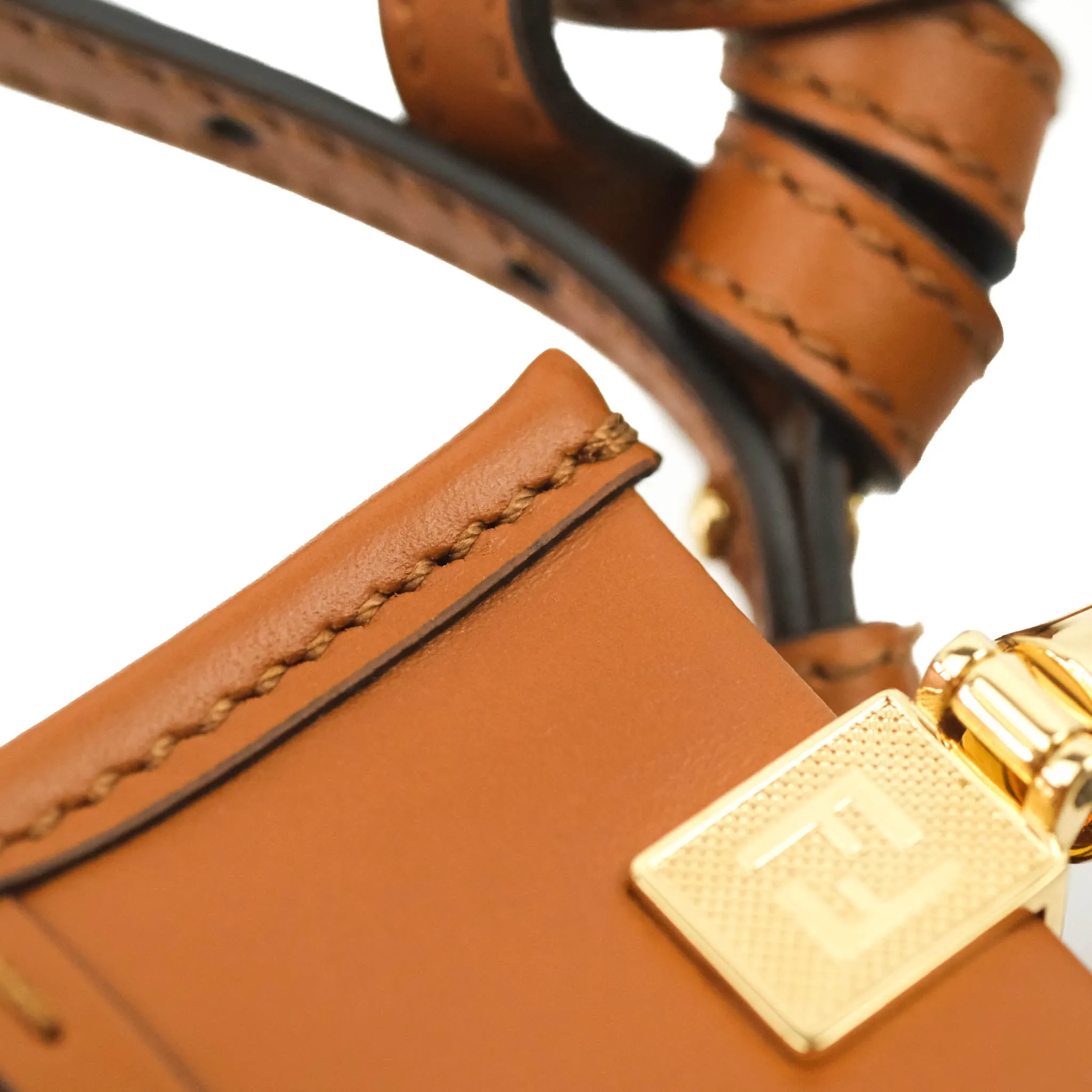 Fendi Mini Sunshine Shopper Bag Brown Tortoiseshell-effect Handle