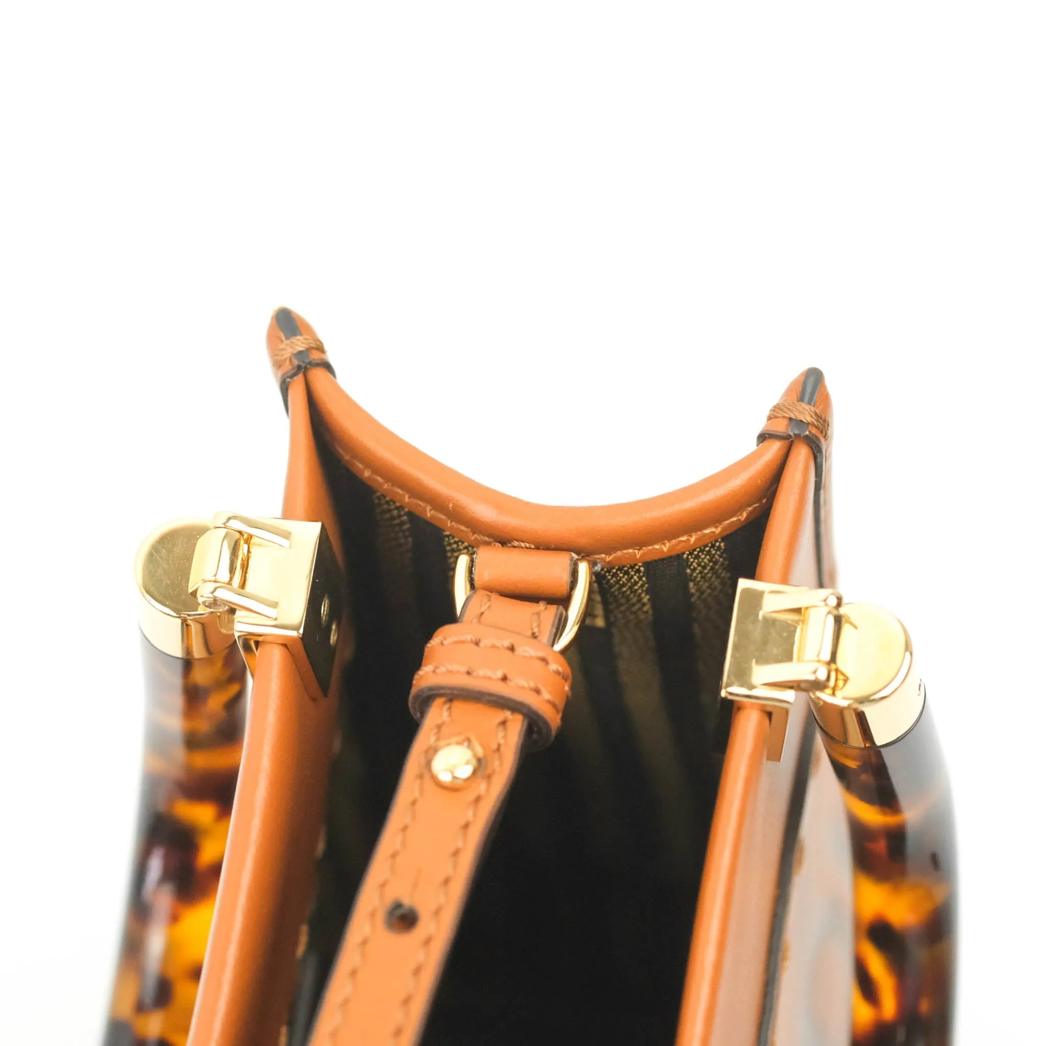 Fendi Mini Sunshine Shopper Bag Brown Tortoiseshell-effect Handle