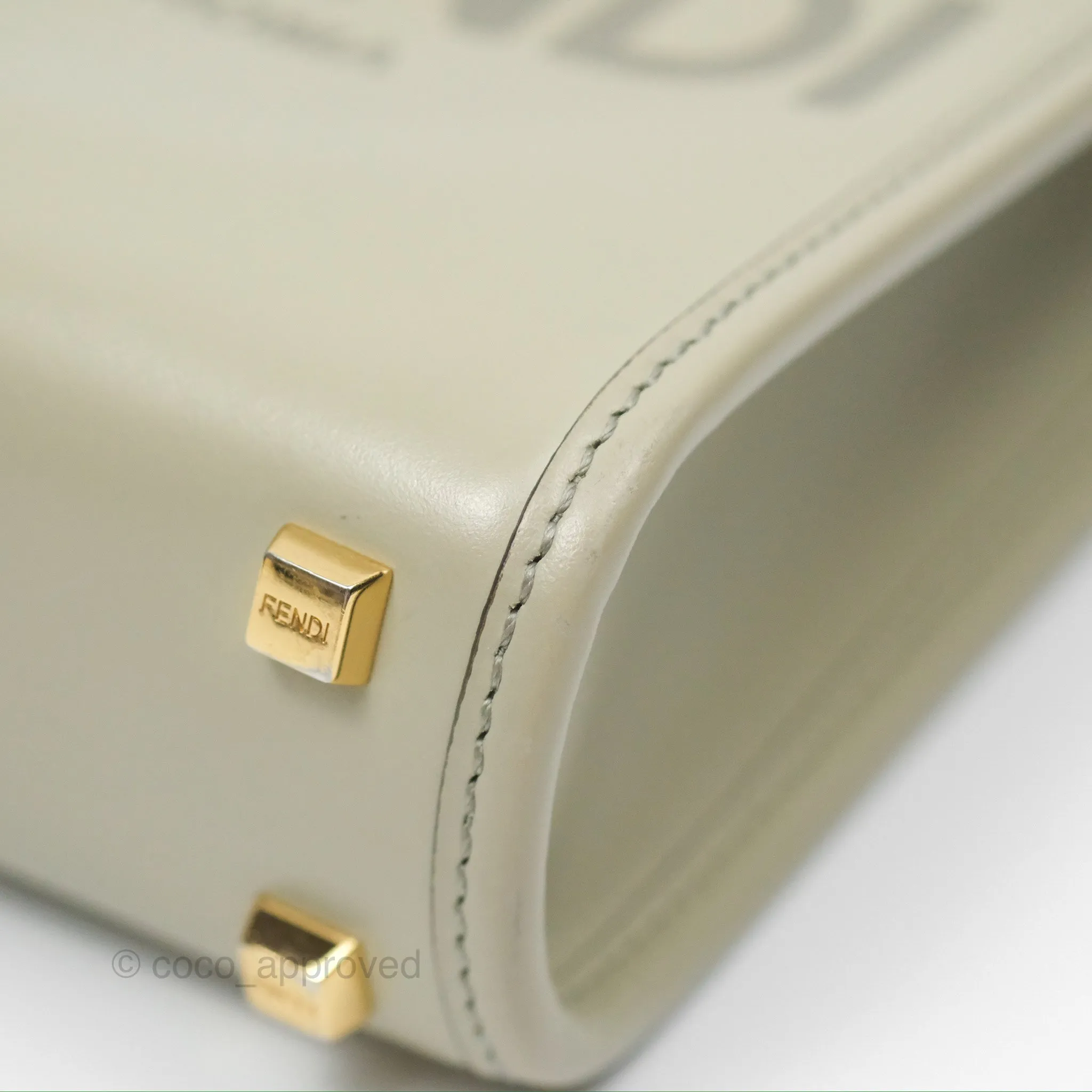 Fendi Mini Sunshine Shopper Bag Green Tea Tortoiseshell-effect Handle