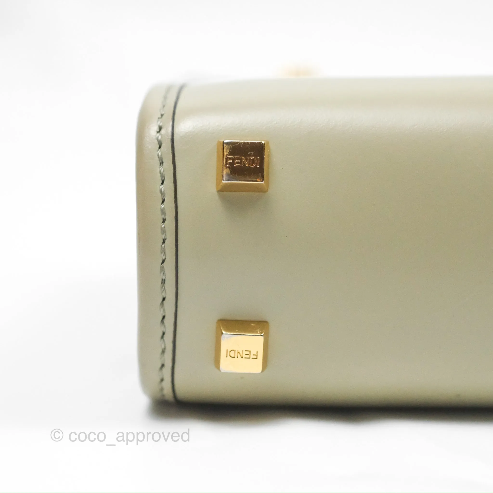 Fendi Mini Sunshine Shopper Bag Green Tea Tortoiseshell-effect Handle