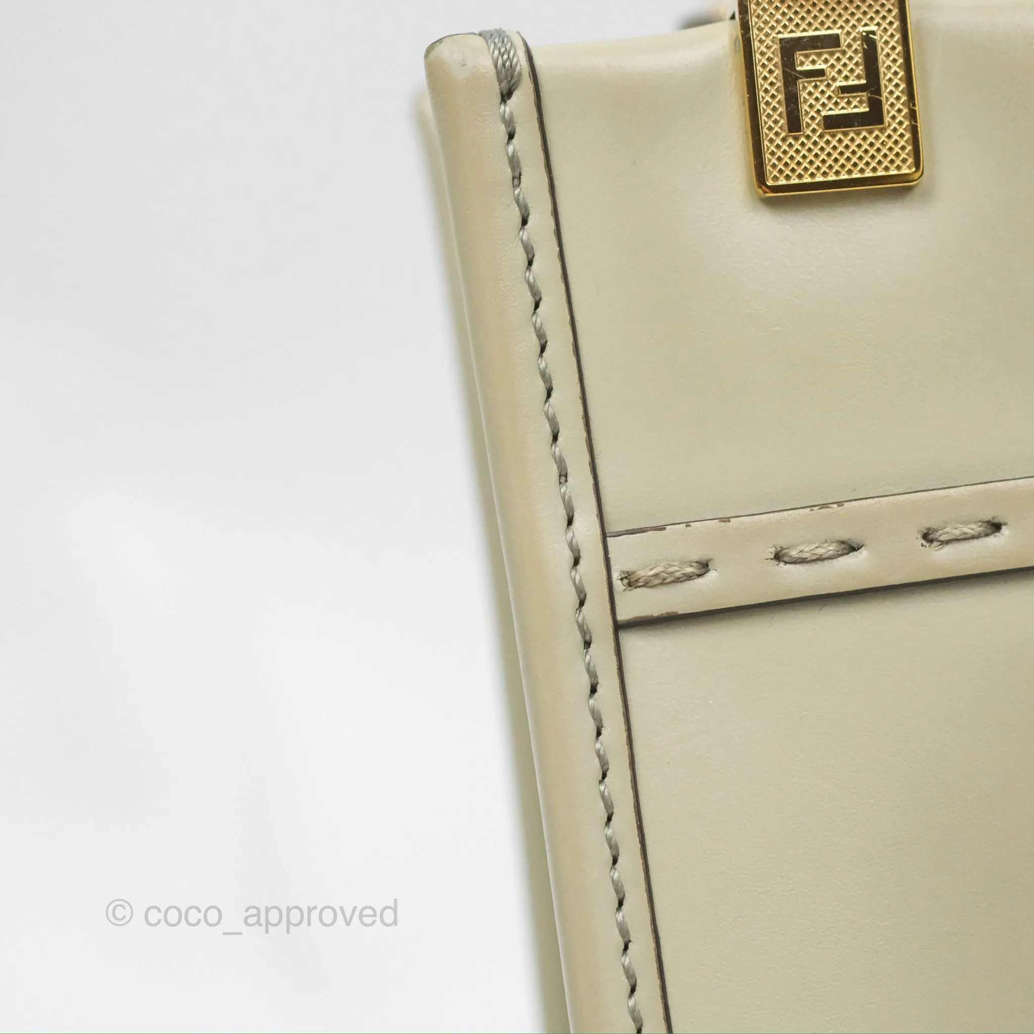 Fendi Mini Sunshine Shopper Bag Green Tea Tortoiseshell-effect Handle