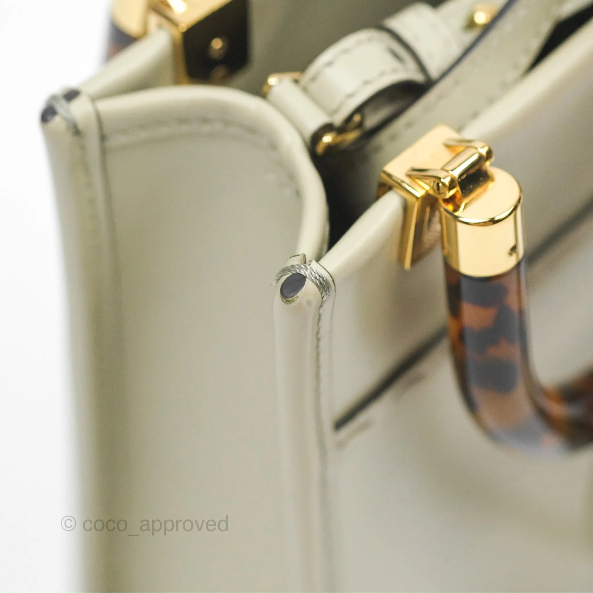 Fendi Mini Sunshine Shopper Bag Green Tea Tortoiseshell-effect Handle