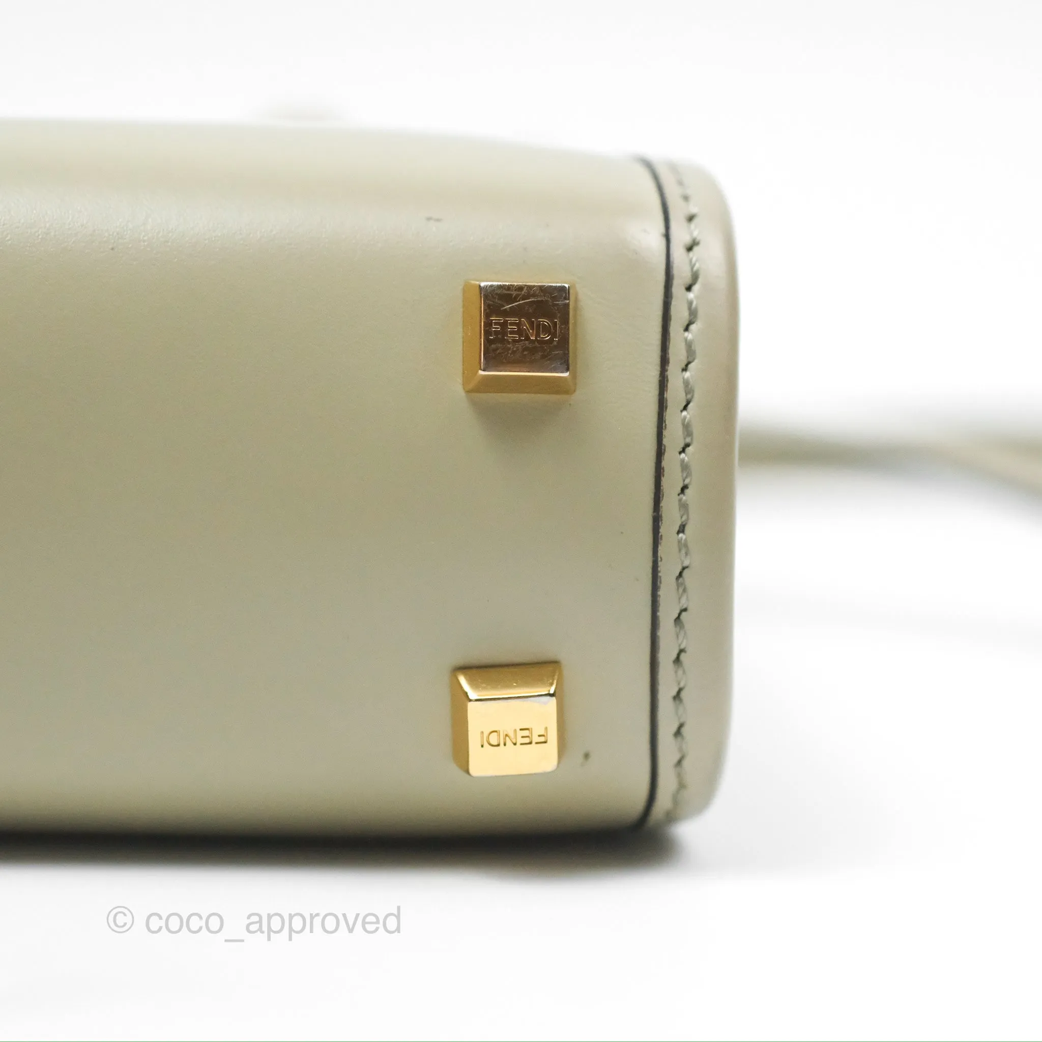 Fendi Mini Sunshine Shopper Bag Green Tea Tortoiseshell-effect Handle