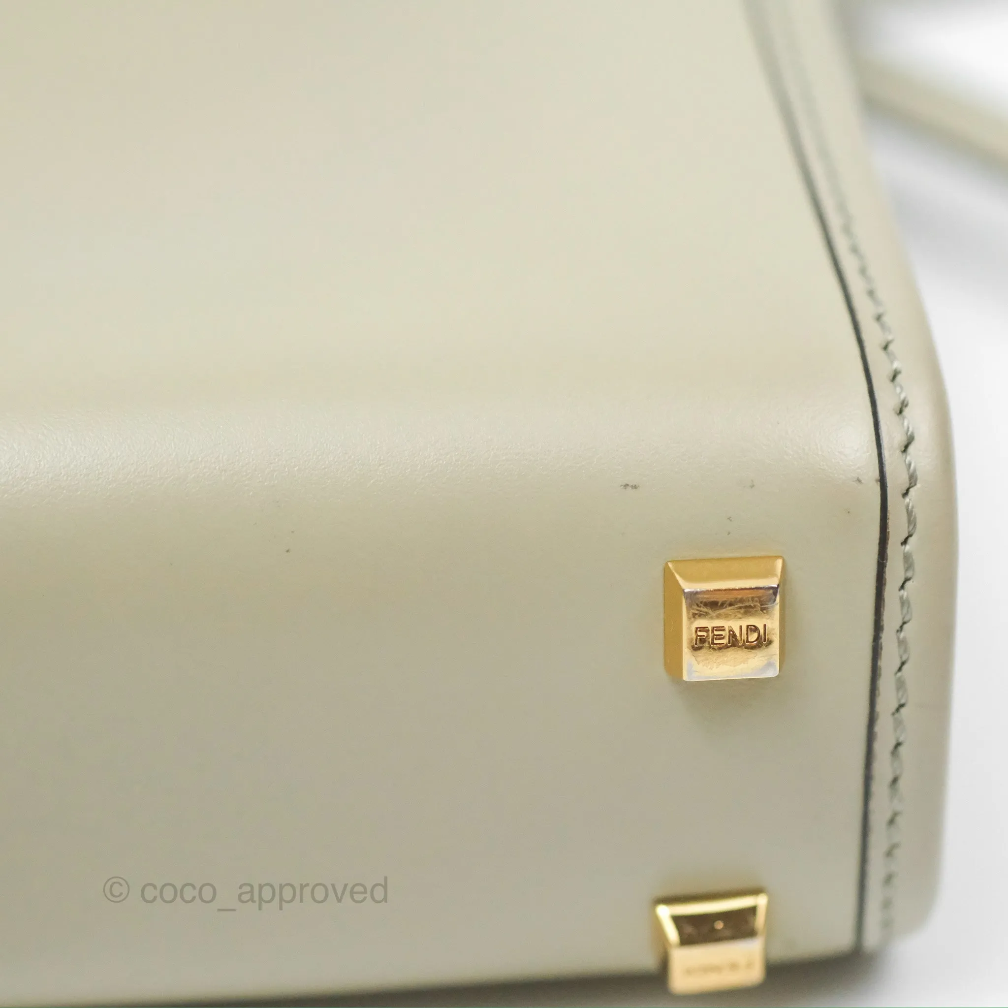 Fendi Mini Sunshine Shopper Bag Green Tea Tortoiseshell-effect Handle