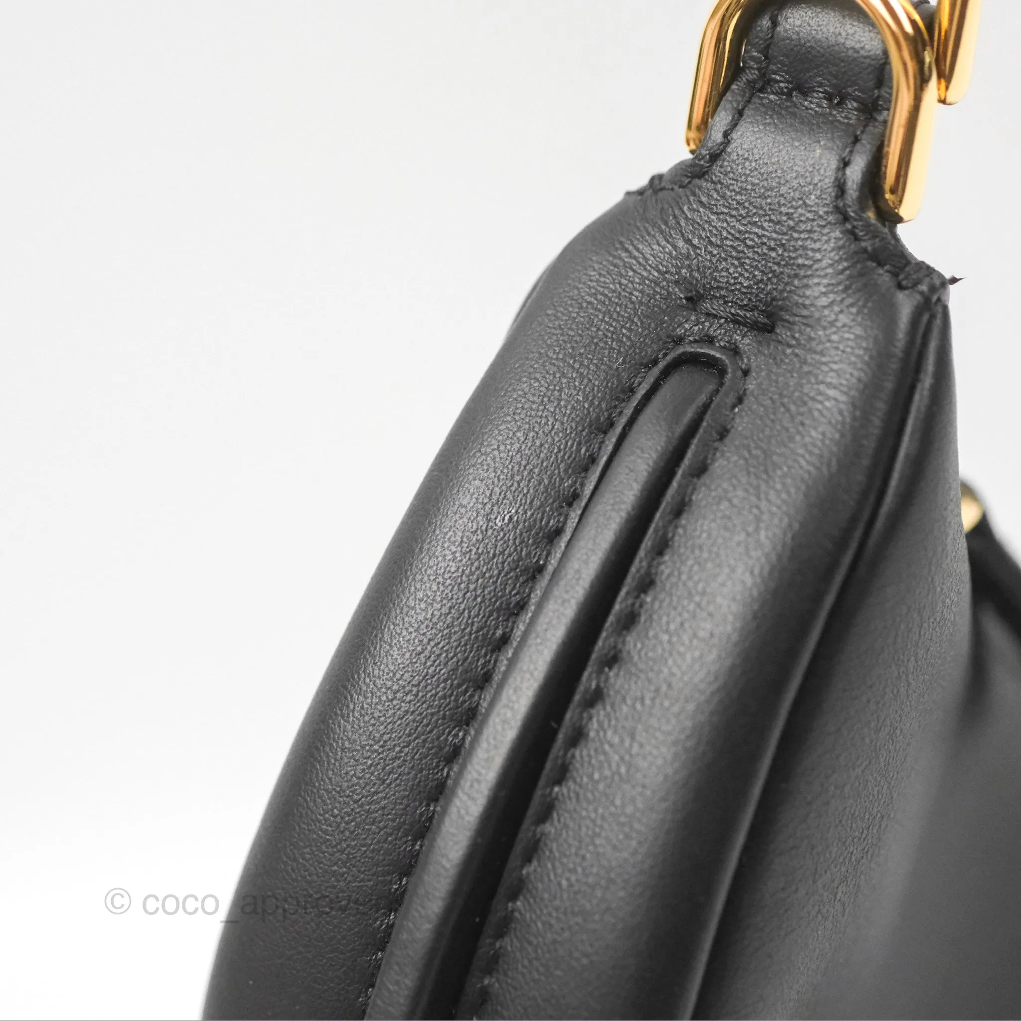 Fendi Nano Fendigraphy Hobo Bag Black Gold Hardware