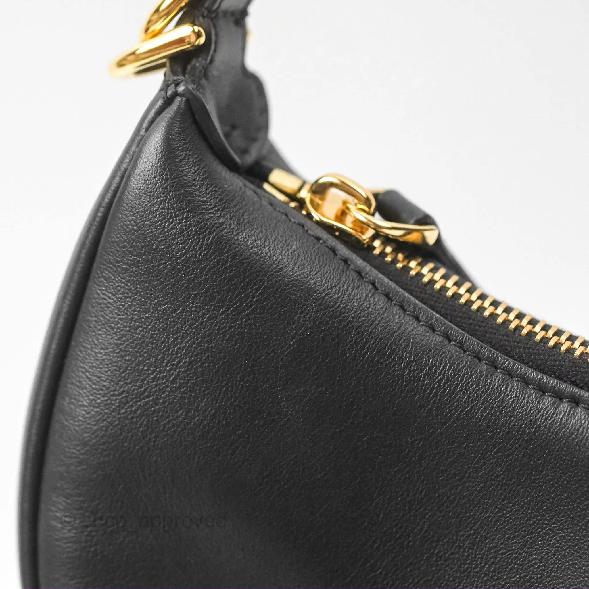 Fendi Nano Fendigraphy Hobo Bag Black Gold Hardware