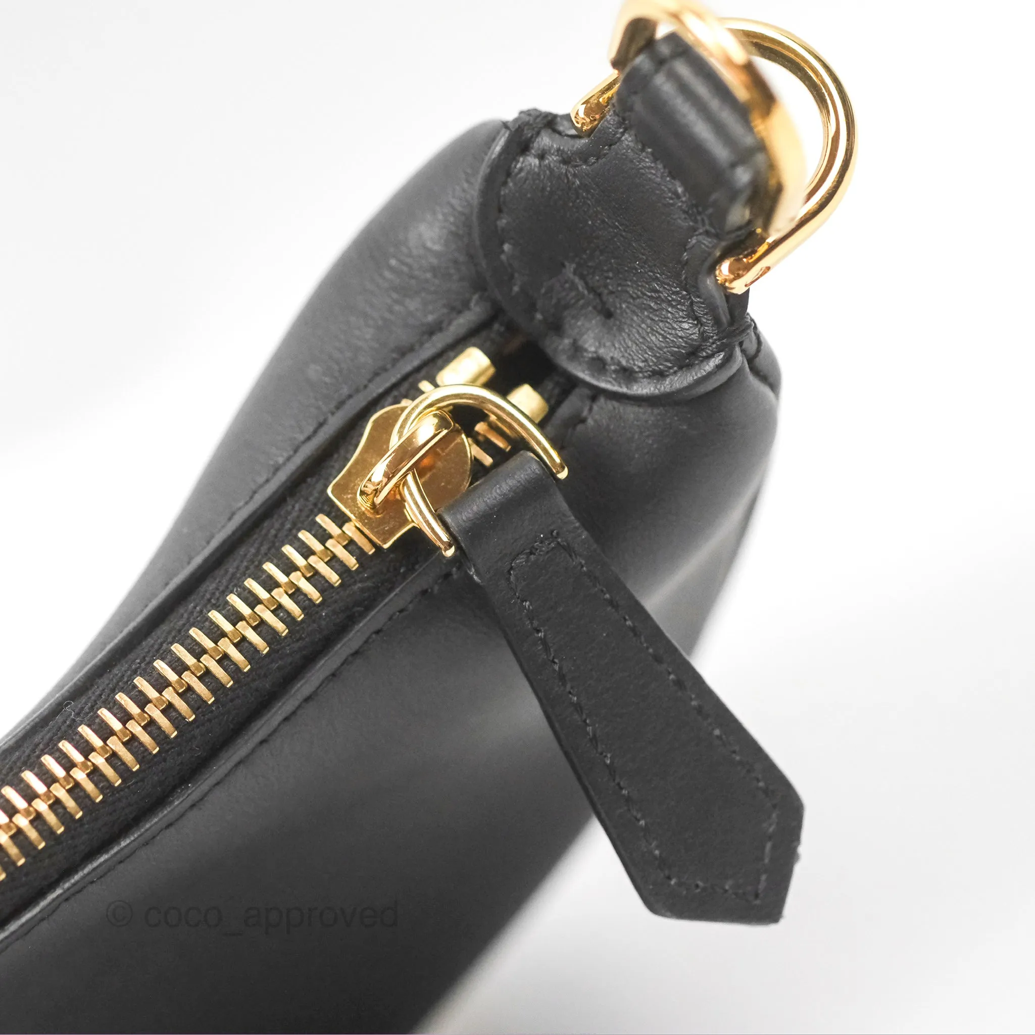 Fendi Nano Fendigraphy Hobo Bag Black Gold Hardware
