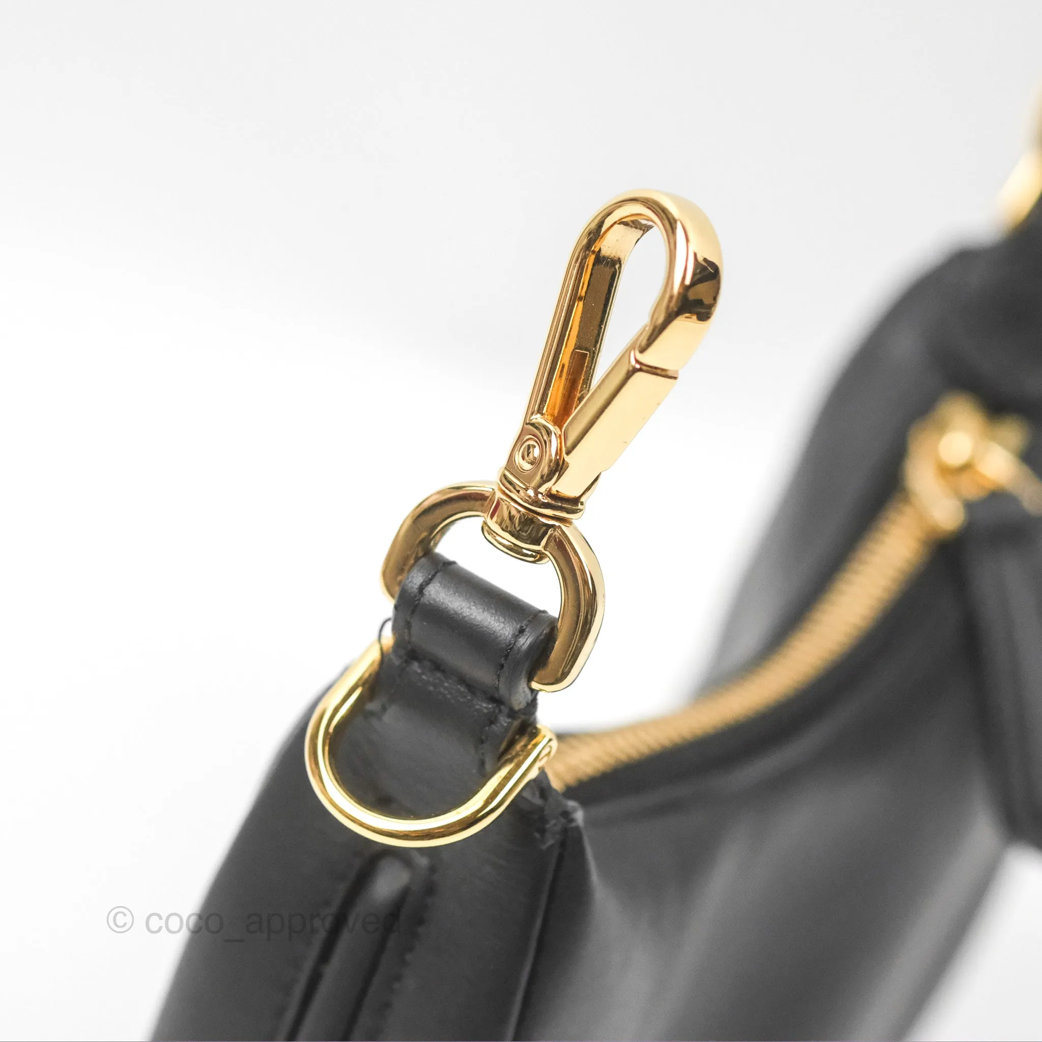 Fendi Nano Fendigraphy Hobo Bag Black Gold Hardware