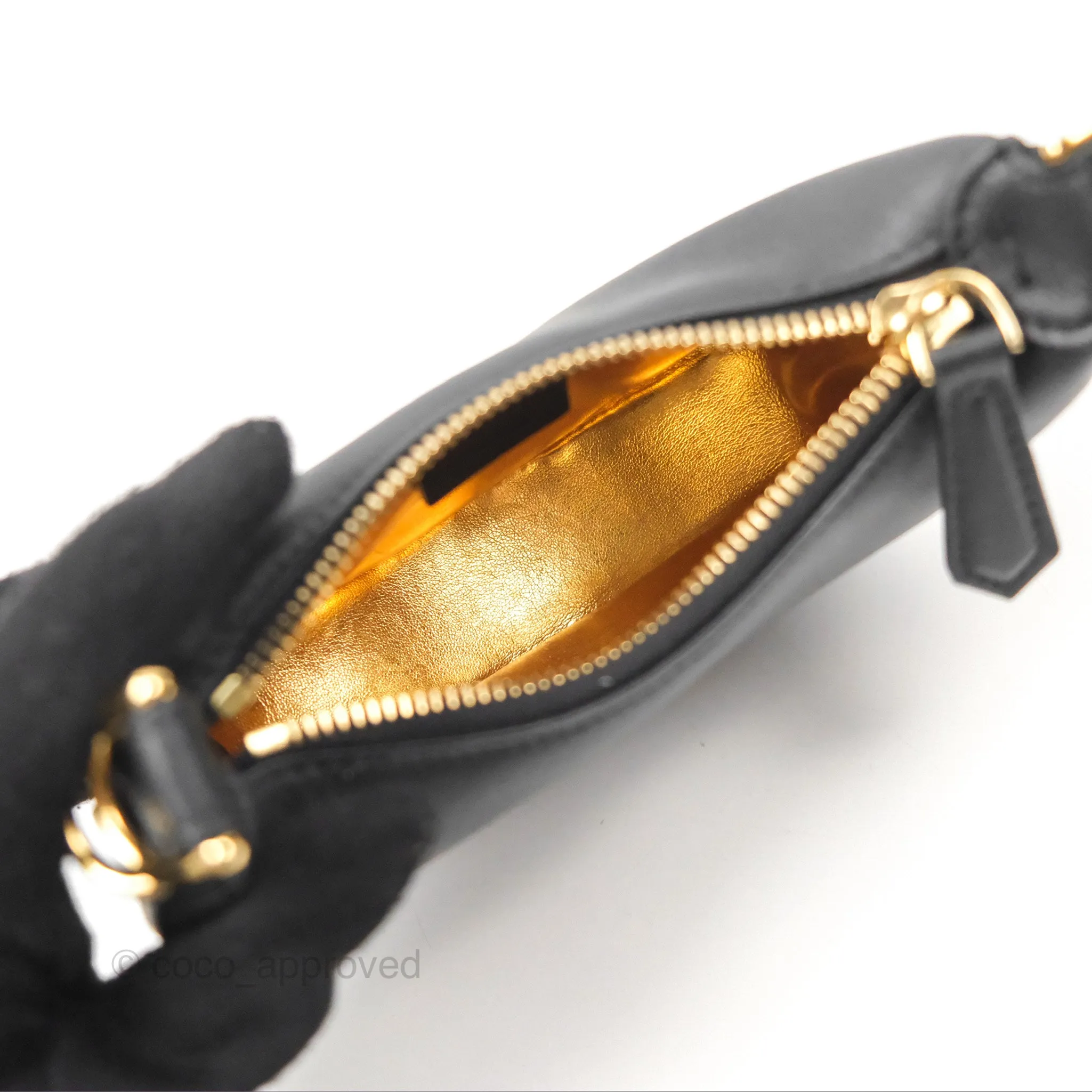 Fendi Nano Fendigraphy Hobo Bag Black Gold Hardware