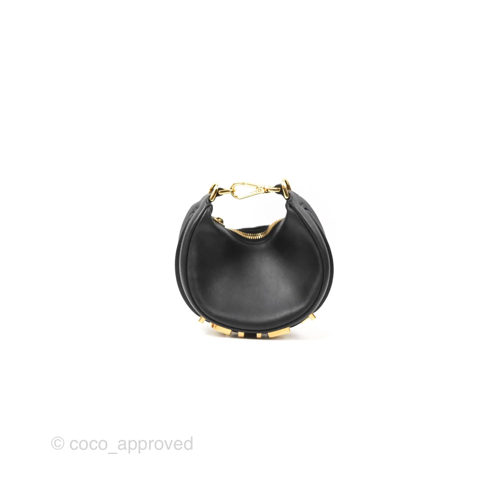 Fendi Nano Fendigraphy Hobo Bag Black Gold Hardware