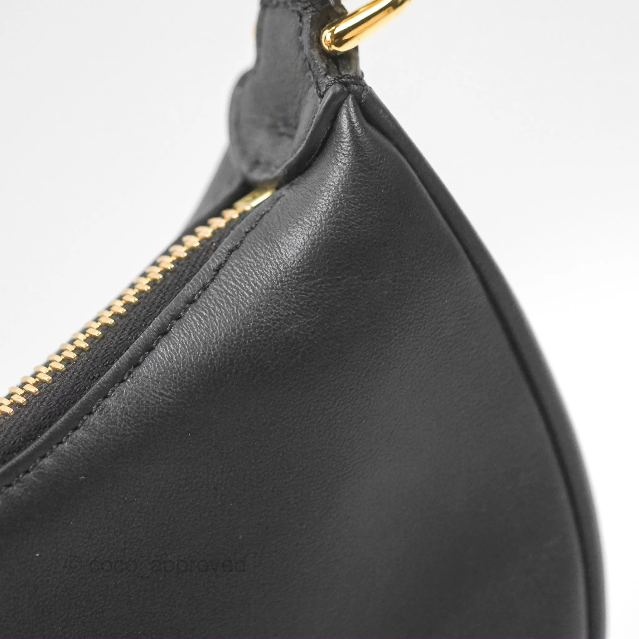Fendi Nano Fendigraphy Hobo Bag Black Gold Hardware