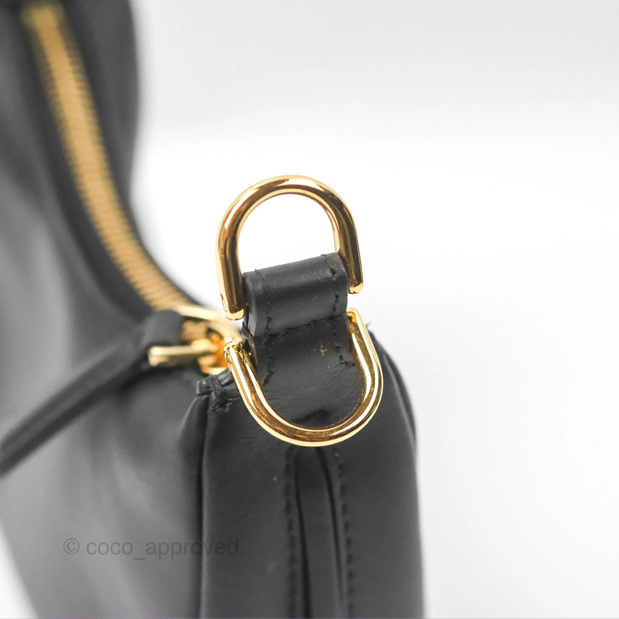 Fendi Nano Fendigraphy Hobo Bag Black Gold Hardware