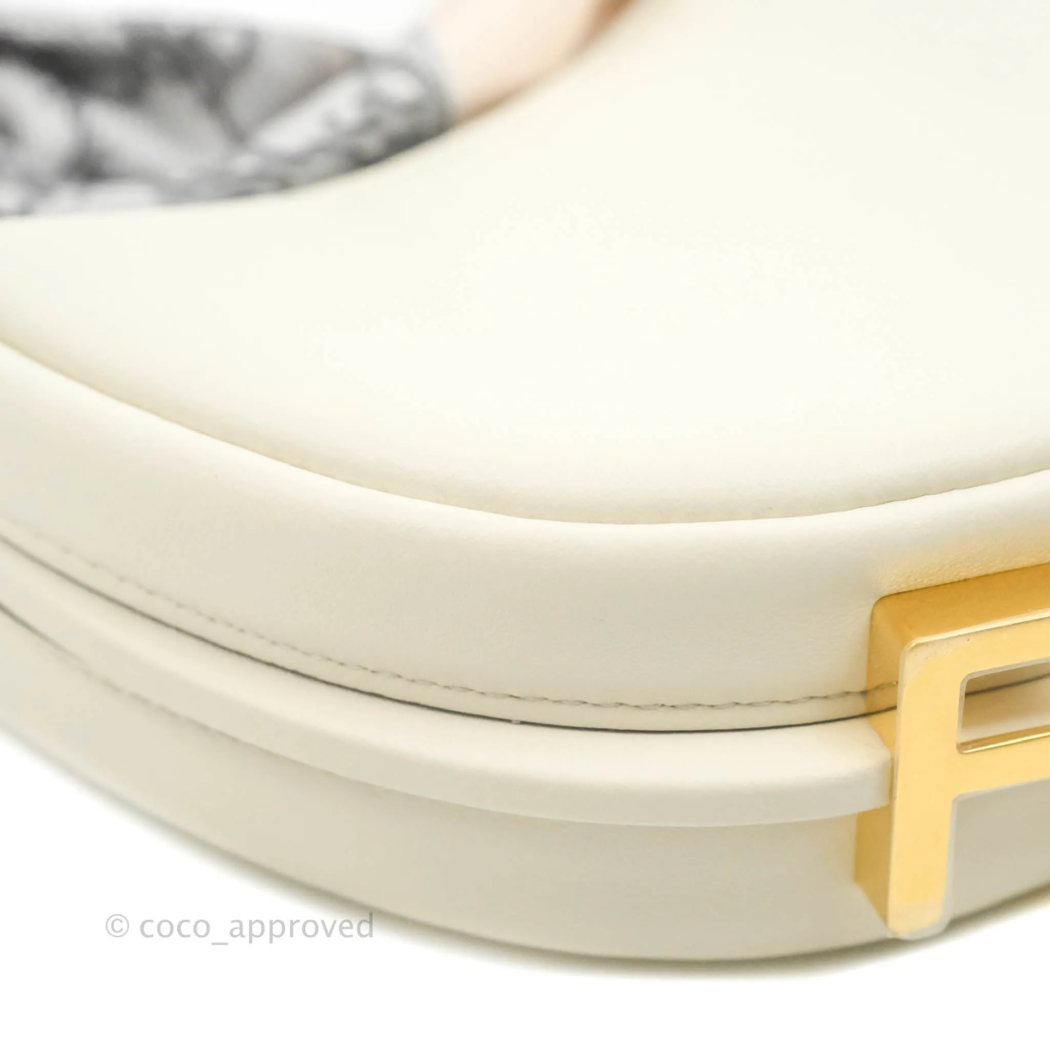 Fendi Nano Fendigraphy Hobo Bag White Gold Hardware With Twilly