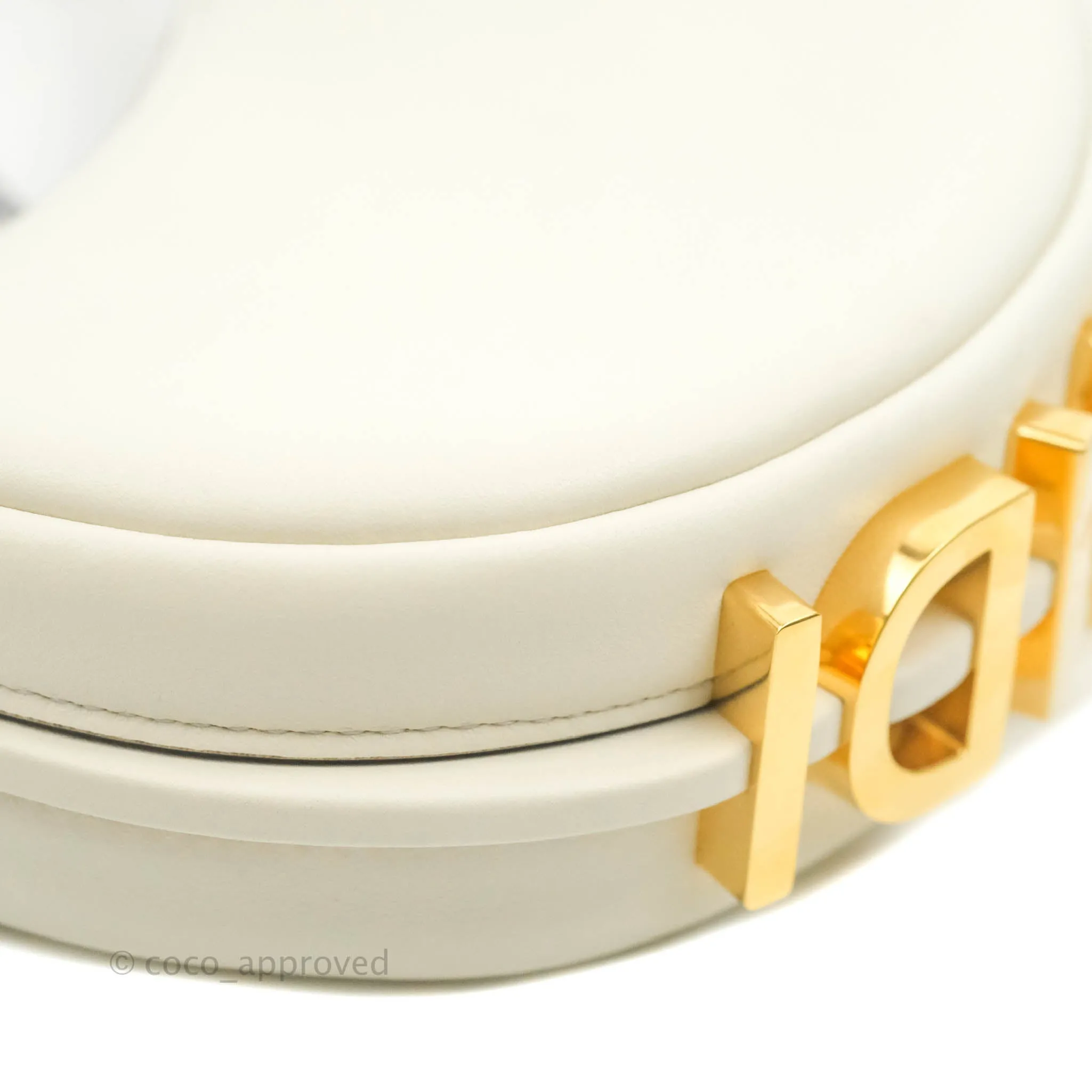 Fendi Nano Fendigraphy Hobo Bag White Gold Hardware With Twilly