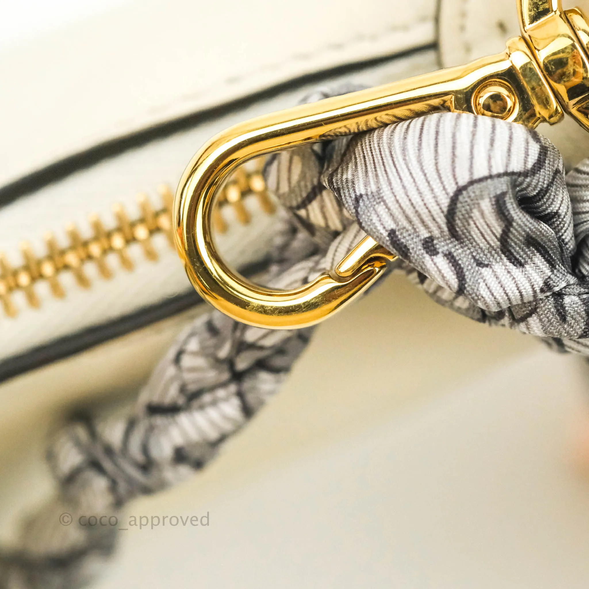 Fendi Nano Fendigraphy Hobo Bag White Gold Hardware With Twilly