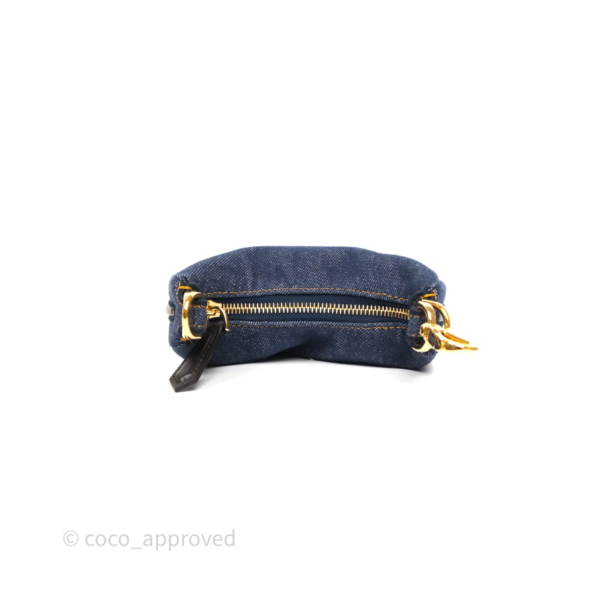 Fendi Nano Fendigraphy Hobo Charm Blue Denim