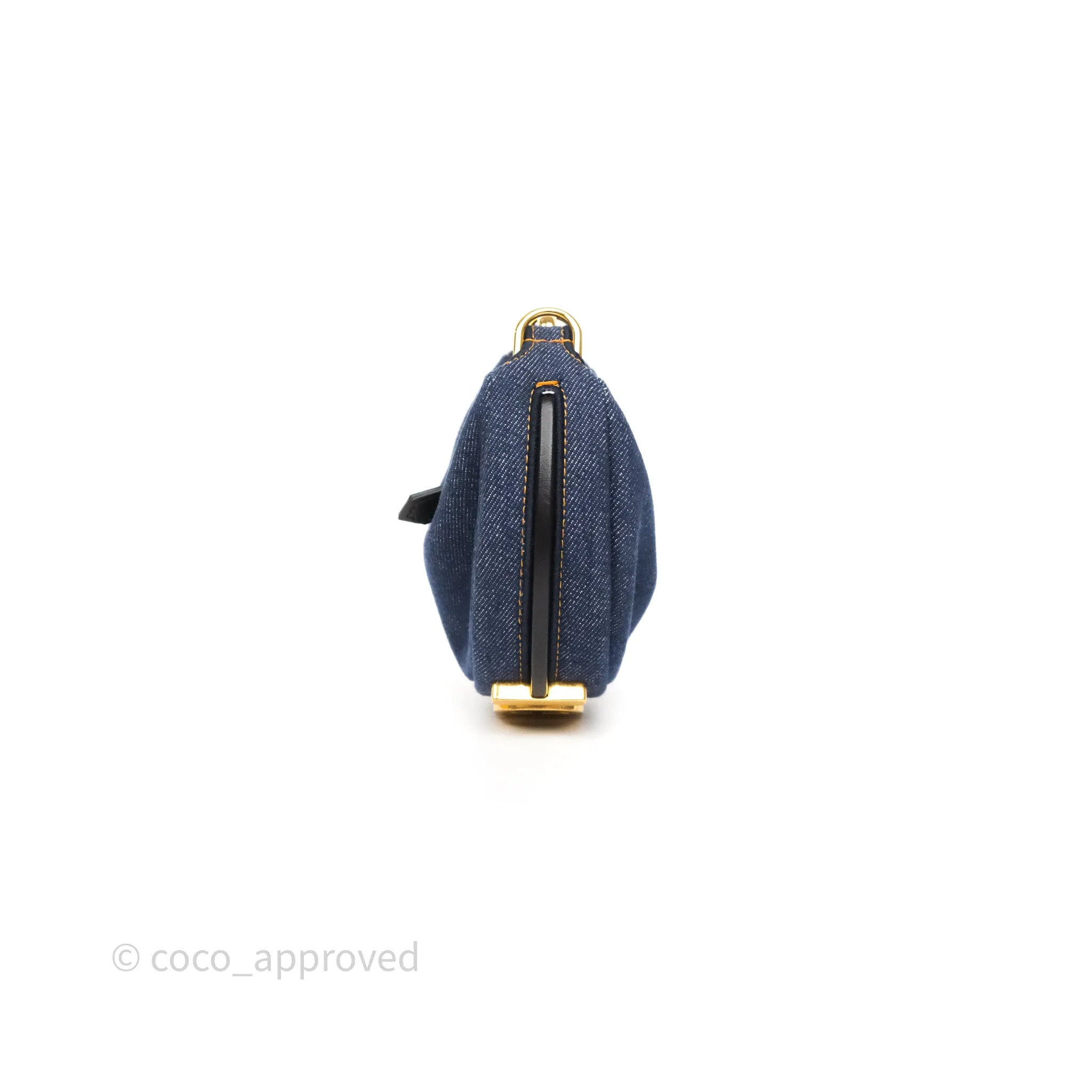 Fendi Nano Fendigraphy Hobo Charm Blue Denim
