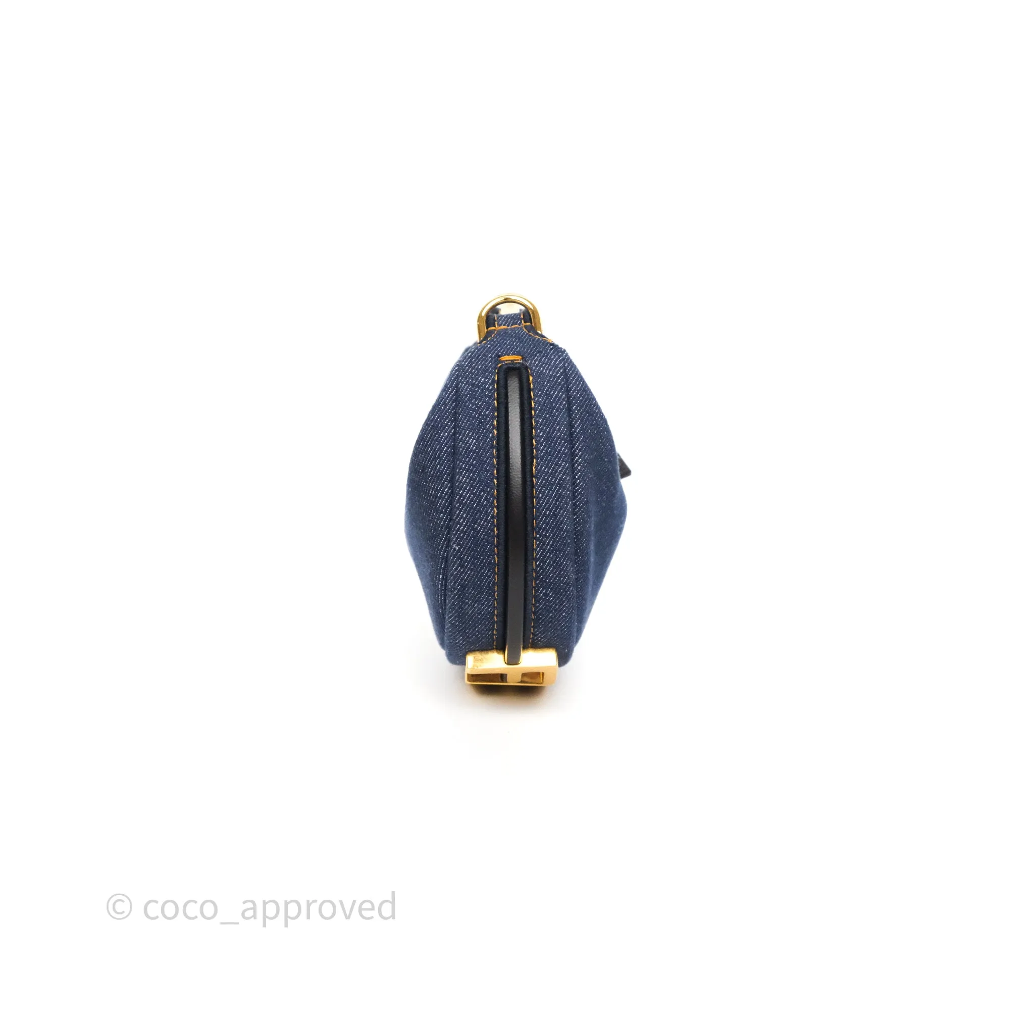 Fendi Nano Fendigraphy Hobo Charm Blue Denim