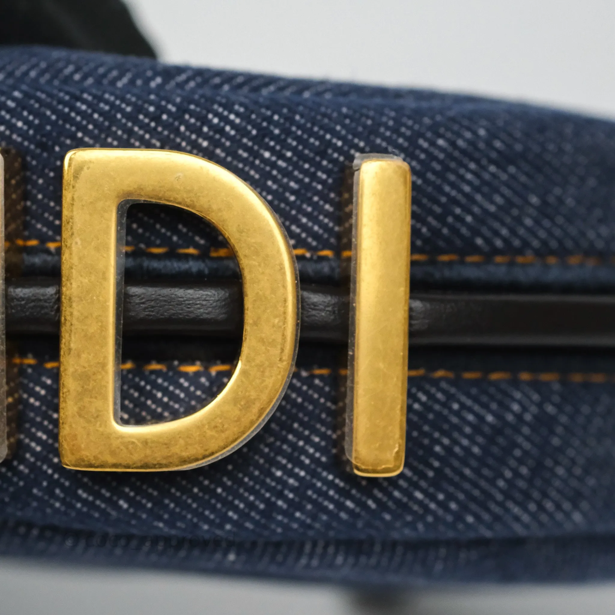 Fendi Nano Fendigraphy Hobo Charm Blue Denim