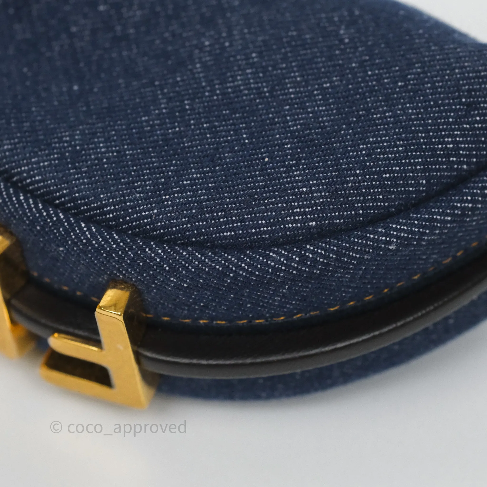 Fendi Nano Fendigraphy Hobo Charm Blue Denim