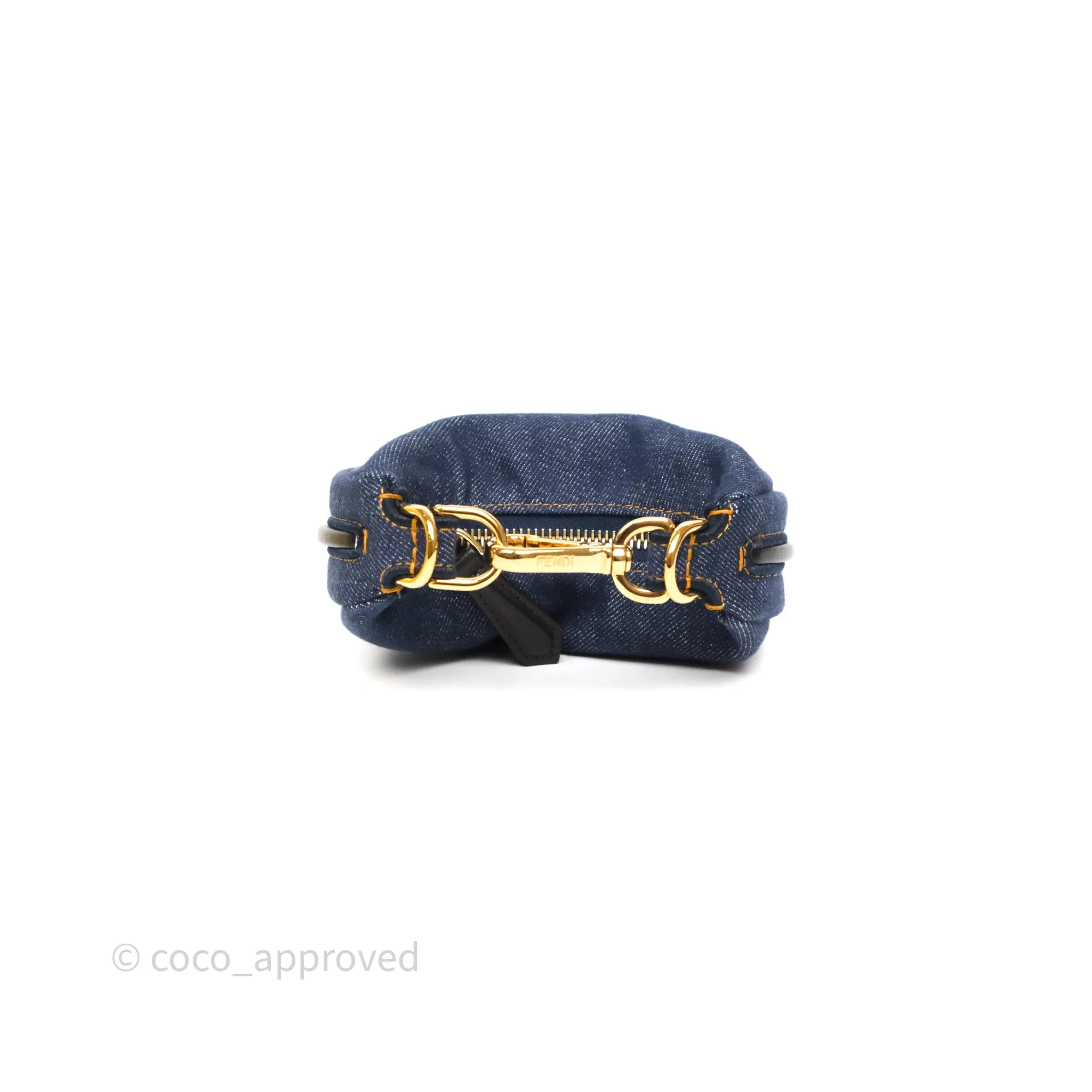 Fendi Nano Fendigraphy Hobo Charm Blue Denim