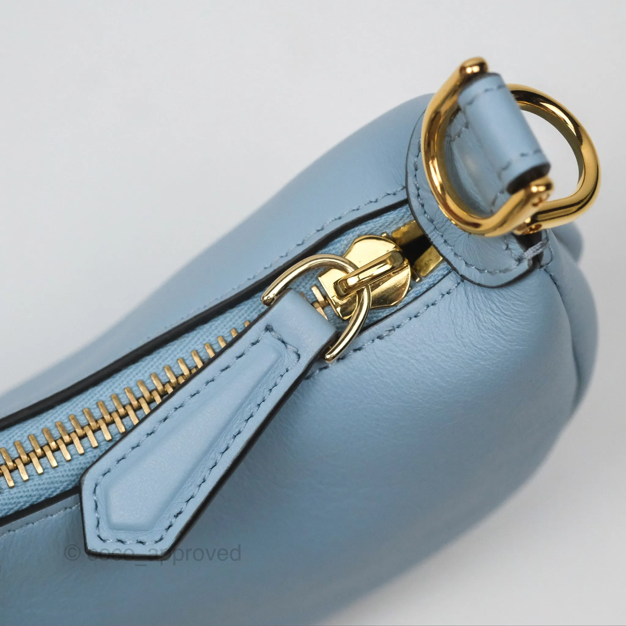 Fendi Nano Fendigraphy Hobo in Sky Blue Gold Hardware