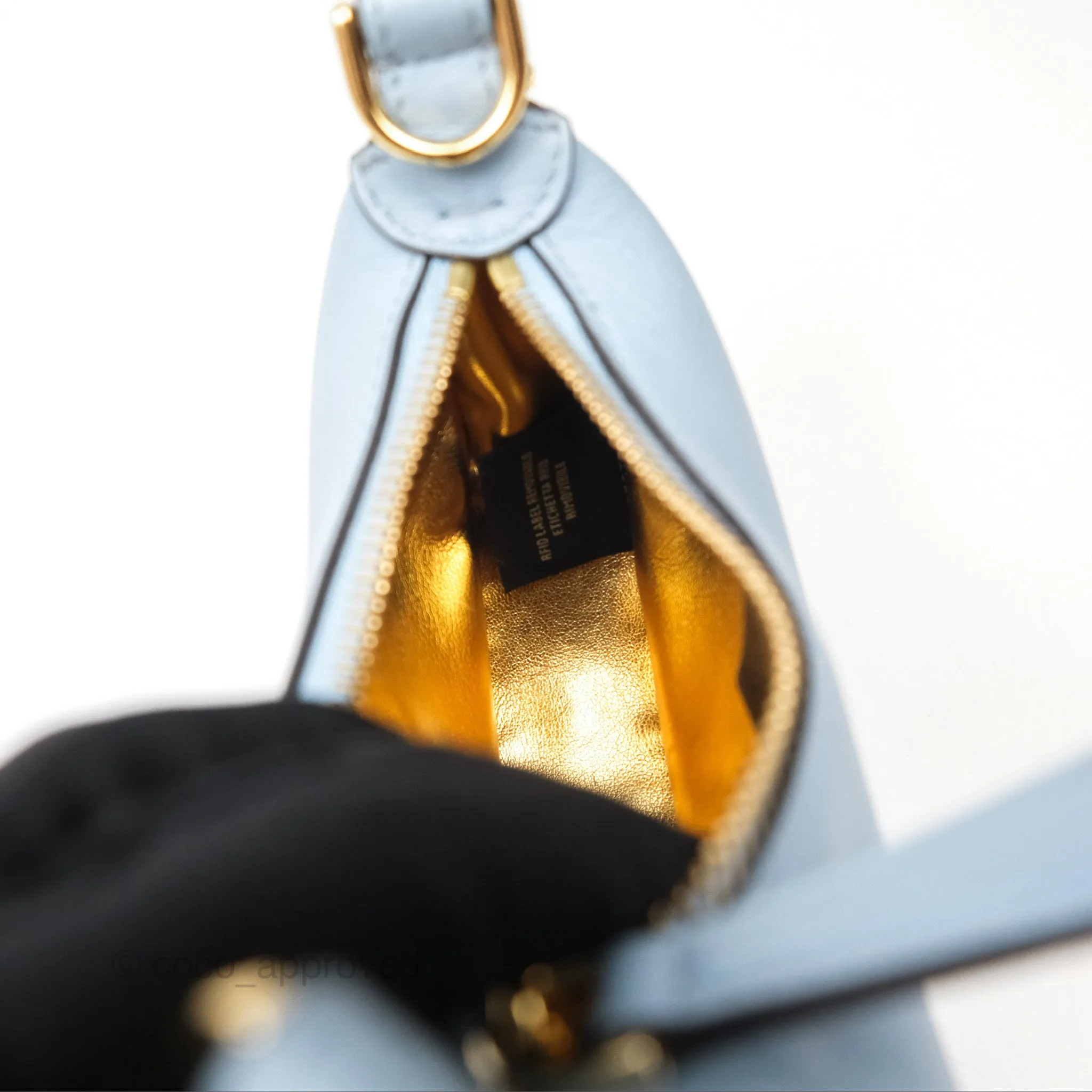 Fendi Nano Fendigraphy Hobo in Sky Blue Gold Hardware